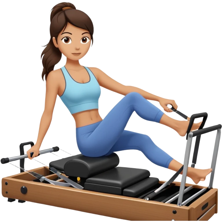 brunette on pilates reformer emoji