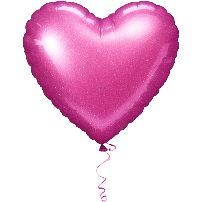 Pink glitter heart shaped balloon emoji