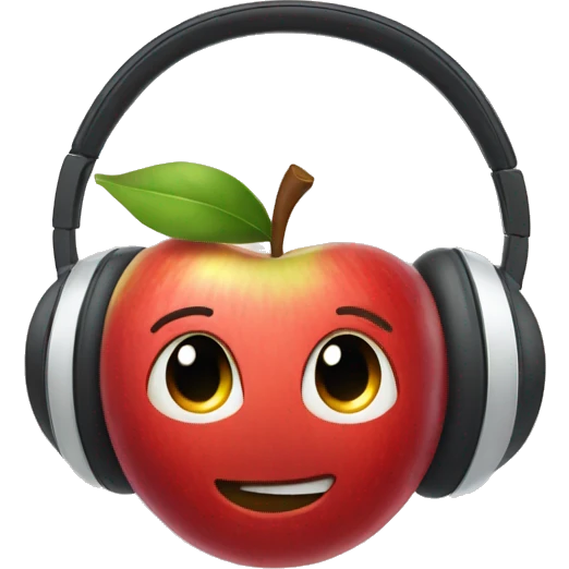 Apple headphones with bow emoji