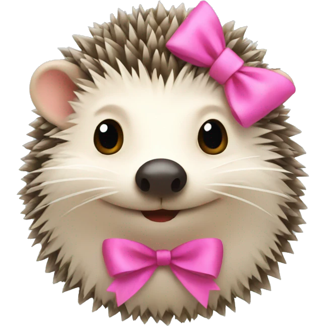 hedgehog with a pink bow emoji