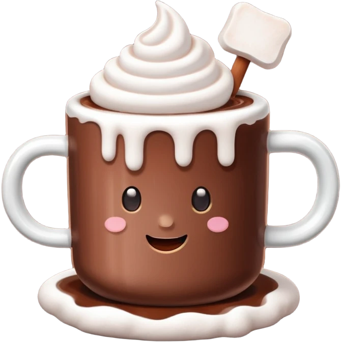hot checolate with marshmellow emoji