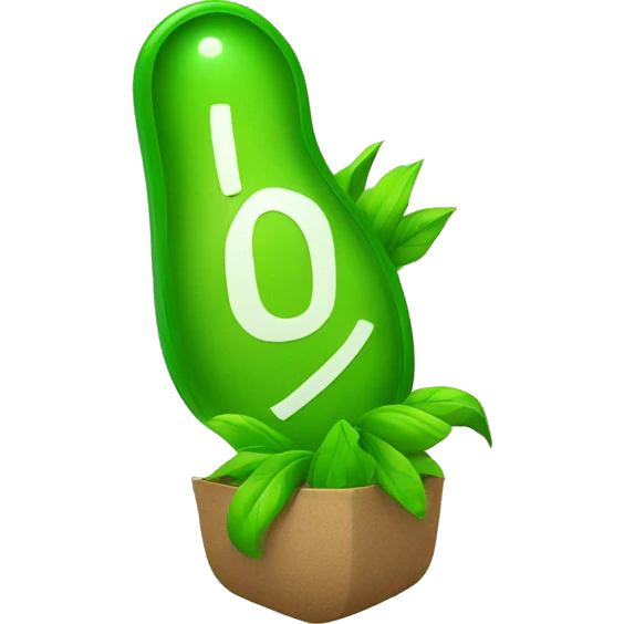 green exclamation mark in eco-friendly style emoji