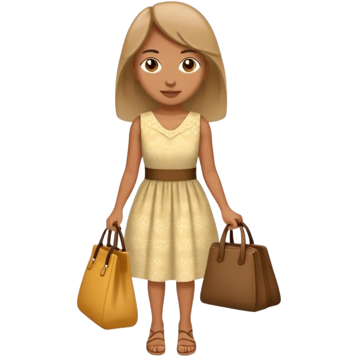 Me wearing a dress and a bag emoji