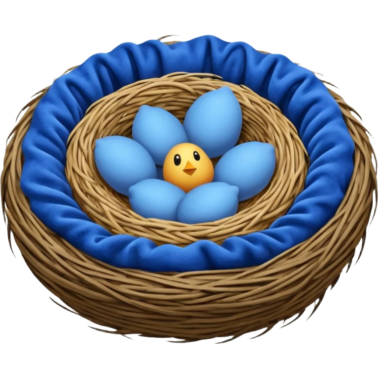 Nest made with blue velvet fabric emoji