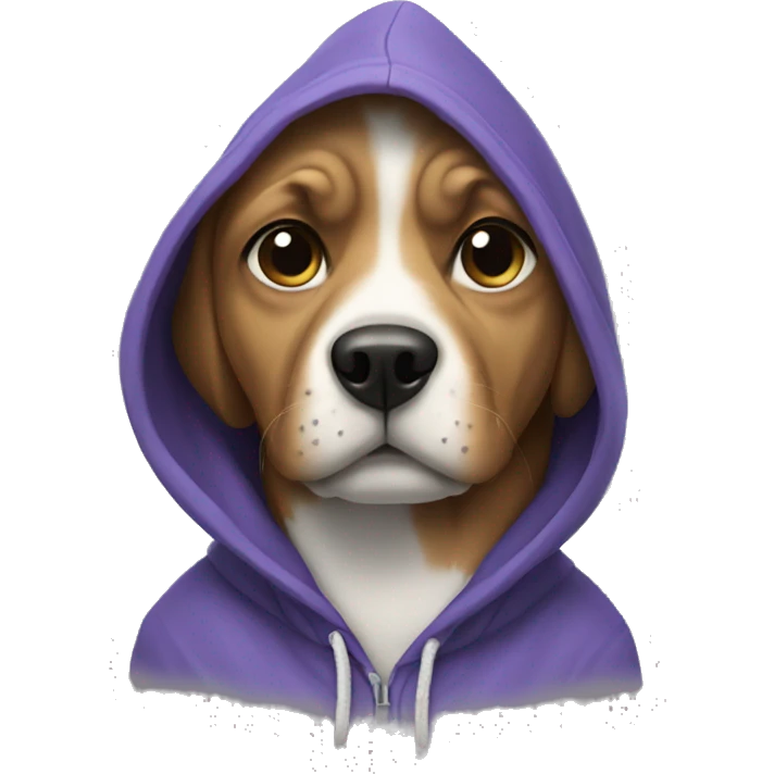 Dog wearing a hoodie emoji