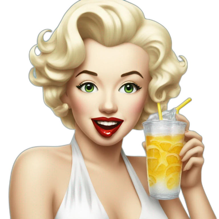 marilyn monroe drinking a soft drink emoji