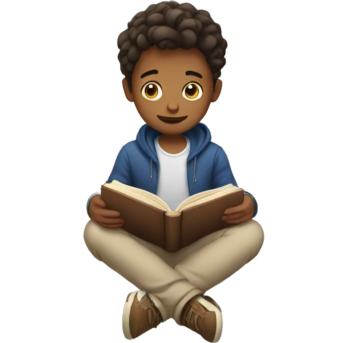 a boy reading a book emoji