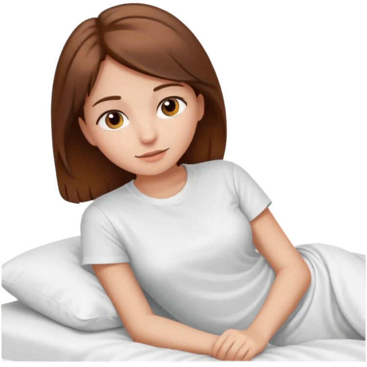 lying on withe bed brown hair girl just chill emoji