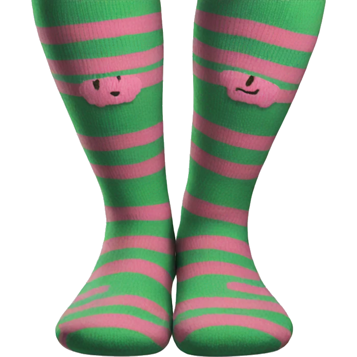 Green pink striped socks emoji