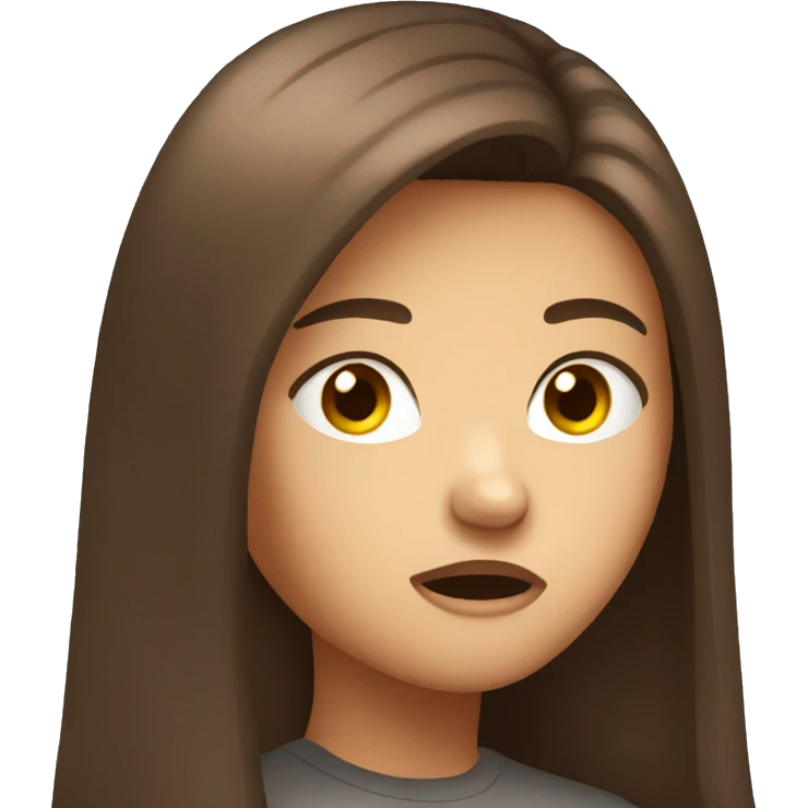 angry girl brown long hair  emoji