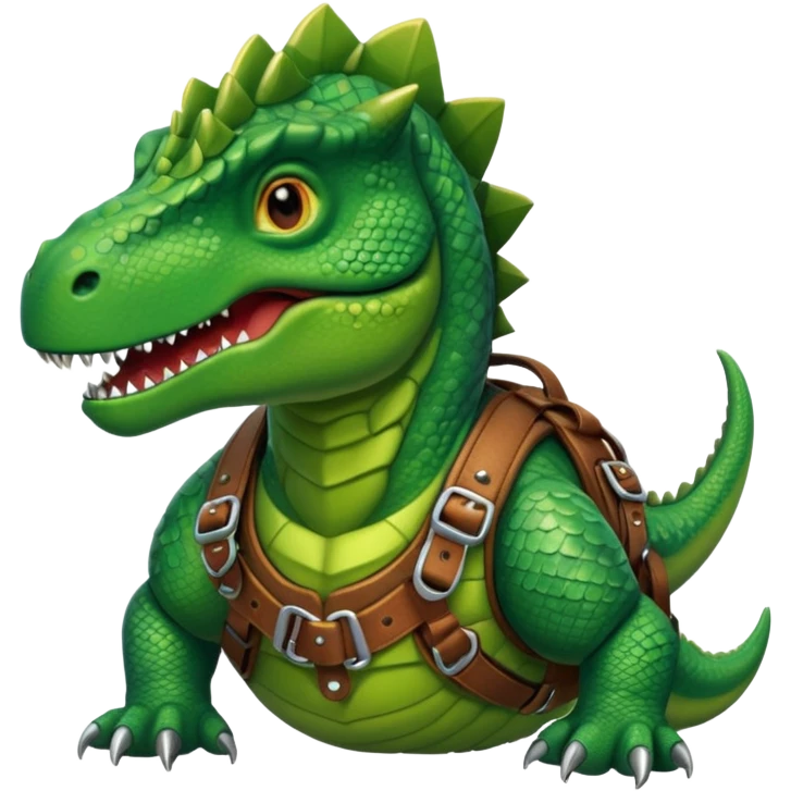 Dinosaur in harness, portrait emoji