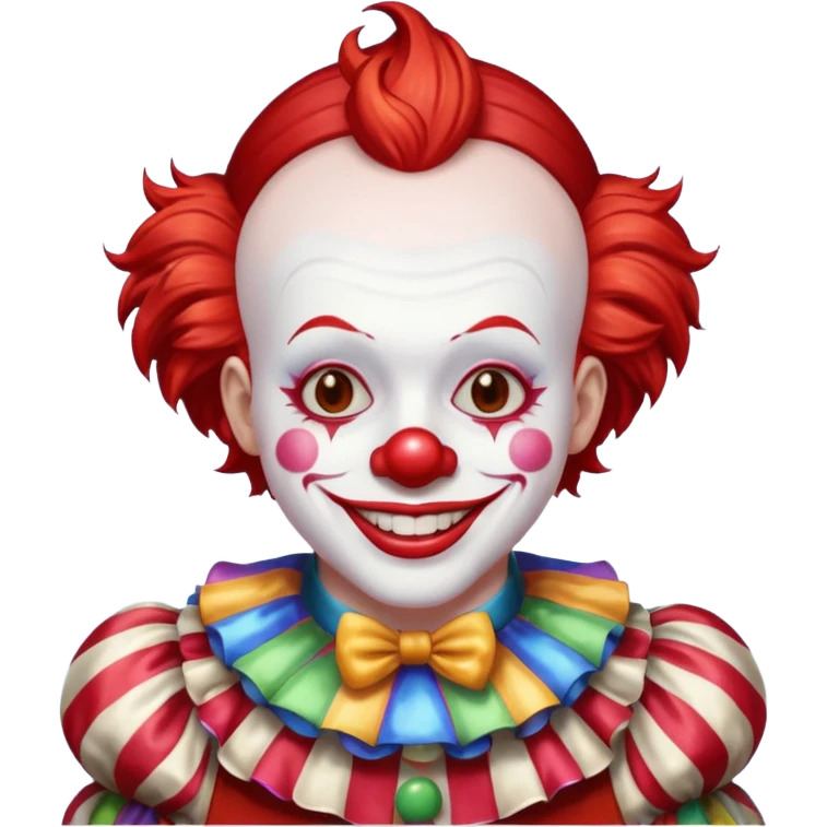 red glitter clown emoji