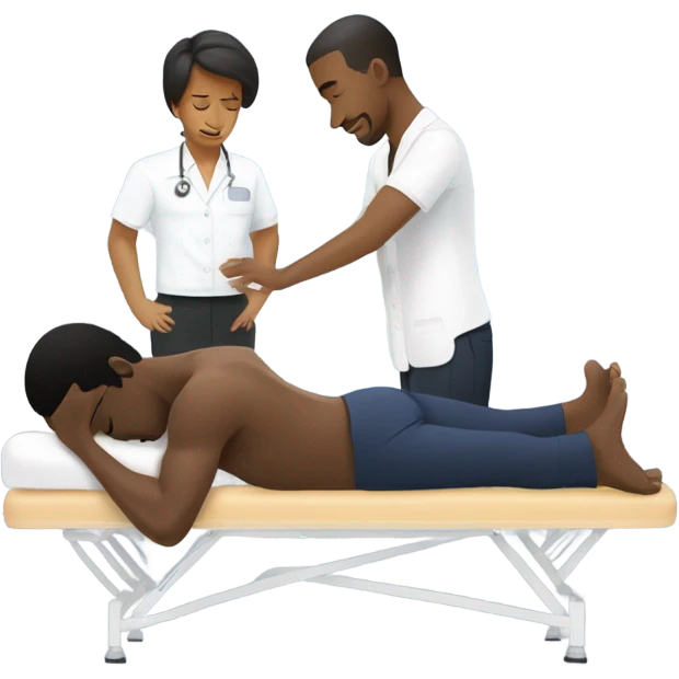 Black man getting a massage emoji
