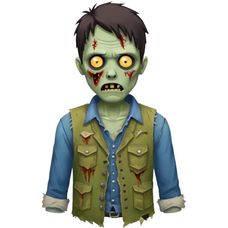 zombie in vest and shirt emoji