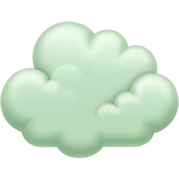 pastel green hearts on white thought cloud emoji