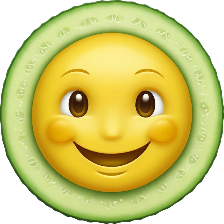 Smiley relaxing with cucumbers on eyes emoji