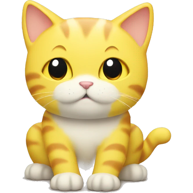 yellow bowing cat with a text thank you emoji