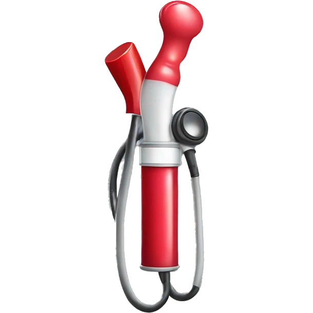 A stethoscope with a lipstick attached emoji
