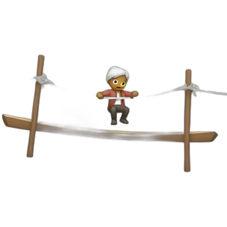 balancing-on-a-tightrope emoji
