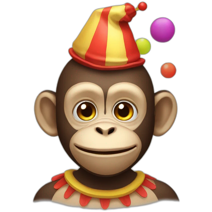 monkey with clown makeup emoji