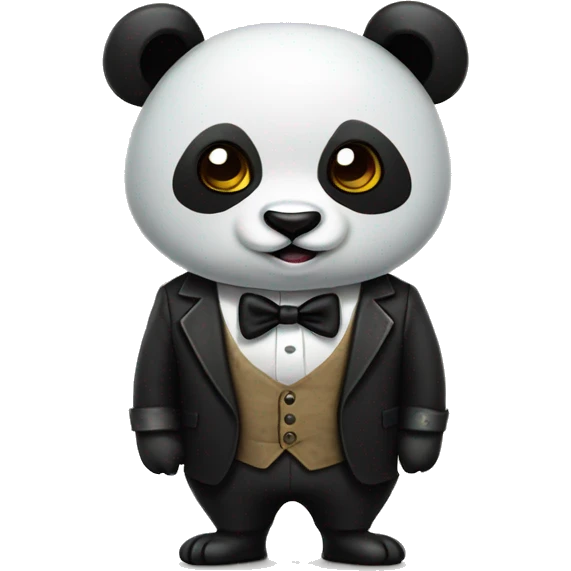 A panda wearing a monocle with punk tattoos  emoji