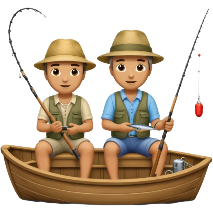 two mans fishing on a boat emoji