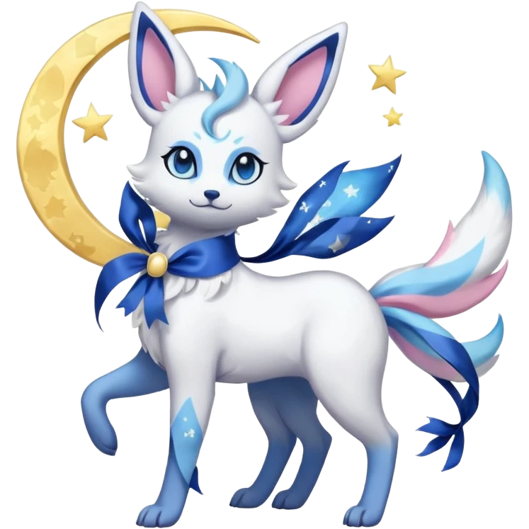 Pastel Lunar Celestial Absol-Sylveon-Umbreon-fusion (full body) emoji