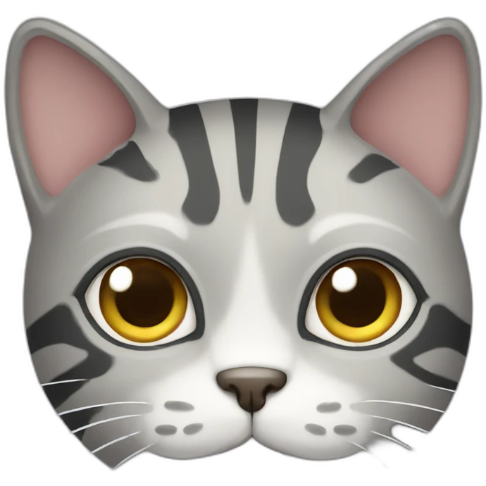 gray and white striped cat emoji