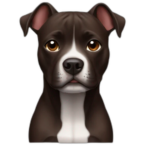 Dark brown Staffy dog  emoji