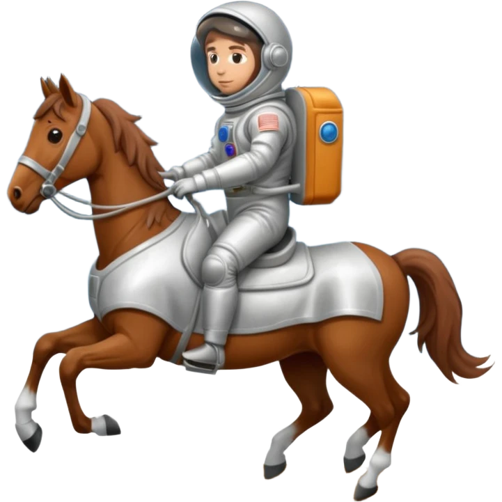 An Astronaught riding a horse emoji