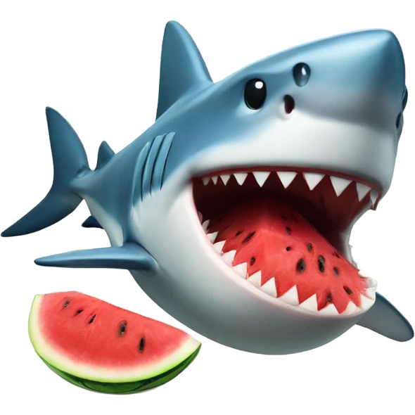 Shark eating watermelon emoji