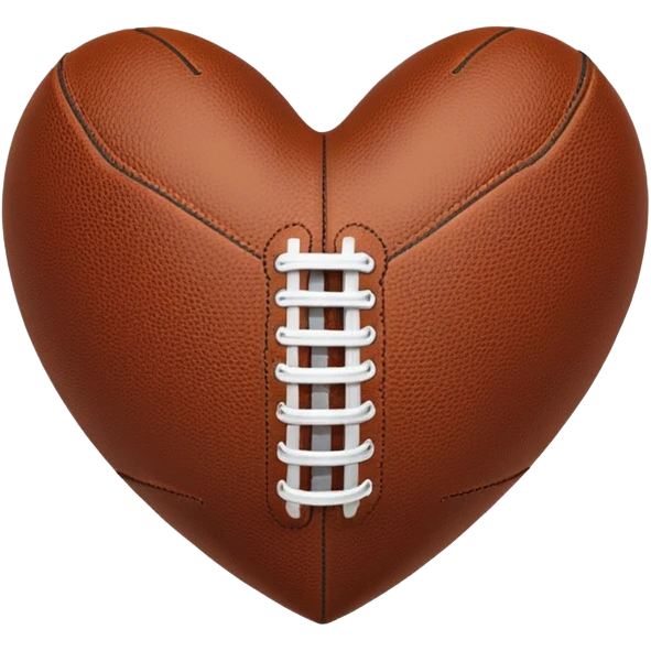 heart shaped American football ball brown emoji