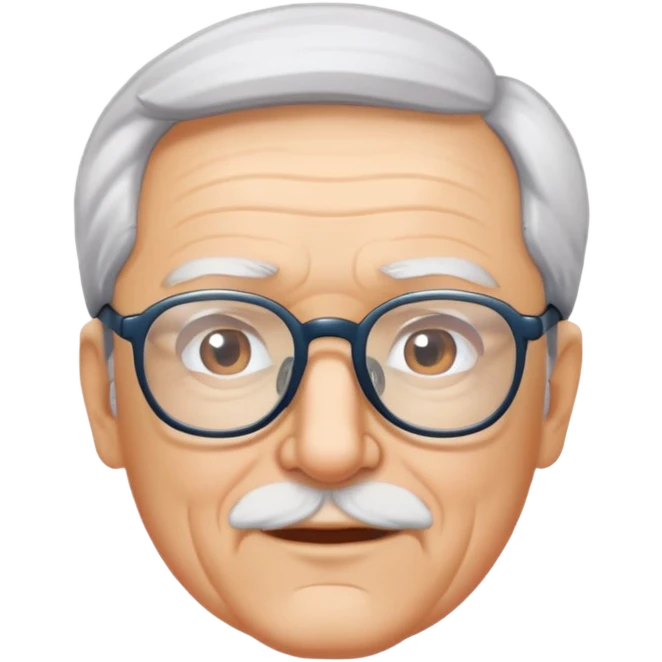 Older man clear glasses emoji