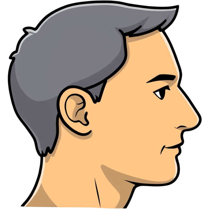 gray human profile side view of face emoji