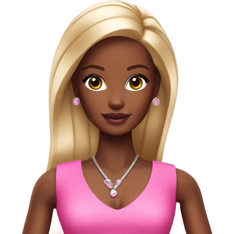 Barbie with dark skin emoji
