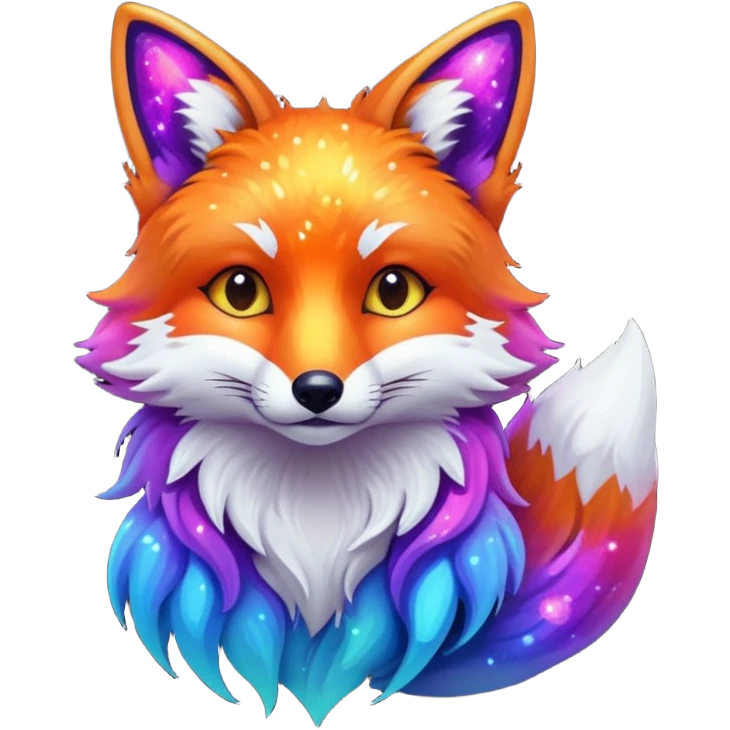 a galaxy print fox emoji
