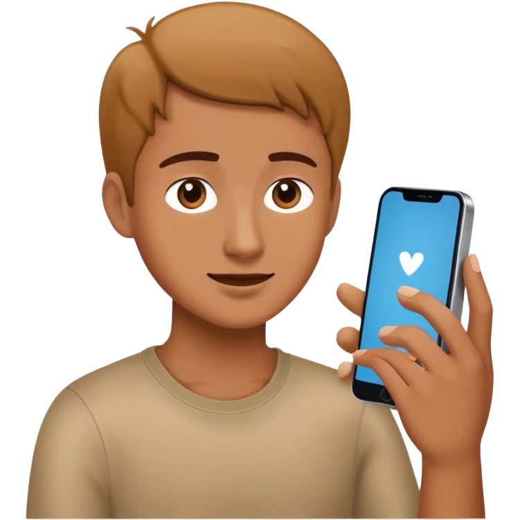 the back of a person looking at a phone to reach out to friends emoji