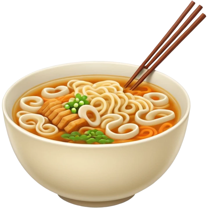 ramen bowl with one chopsticks emoji