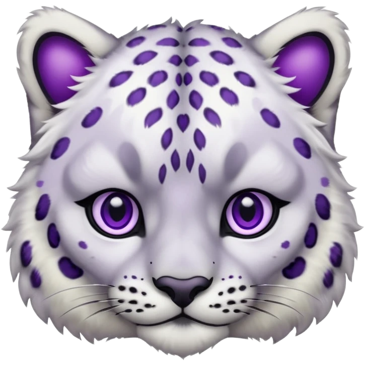 Snow leopard purple eyes emoji