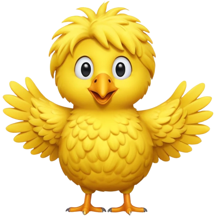 Big Bird emoji style waving emoji