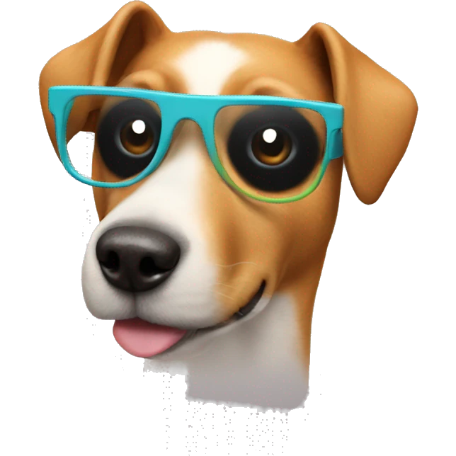 dog with 3d glasses emoji