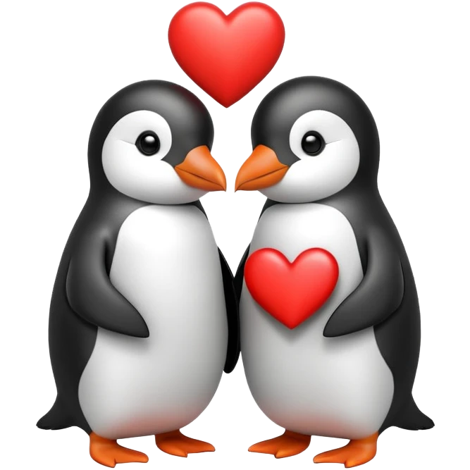 2 Penguins with Heart  emoji