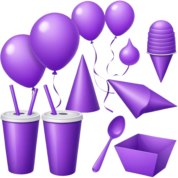 Purple party supplies  emoji