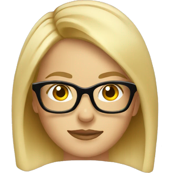 Blonde girl wearing glasses with whiskey   emoji