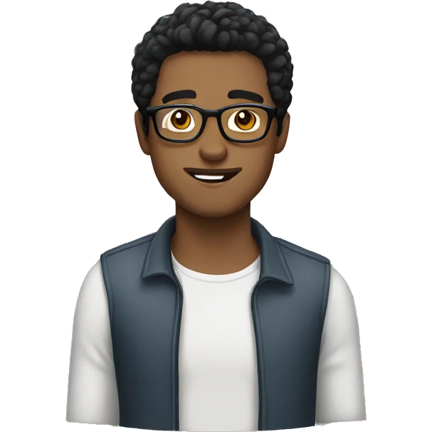 Guy with black hair and glasses  emoji