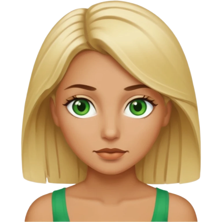 Hot, topless, green eyed, blonde. Medium and dark colored nipples  emoji
