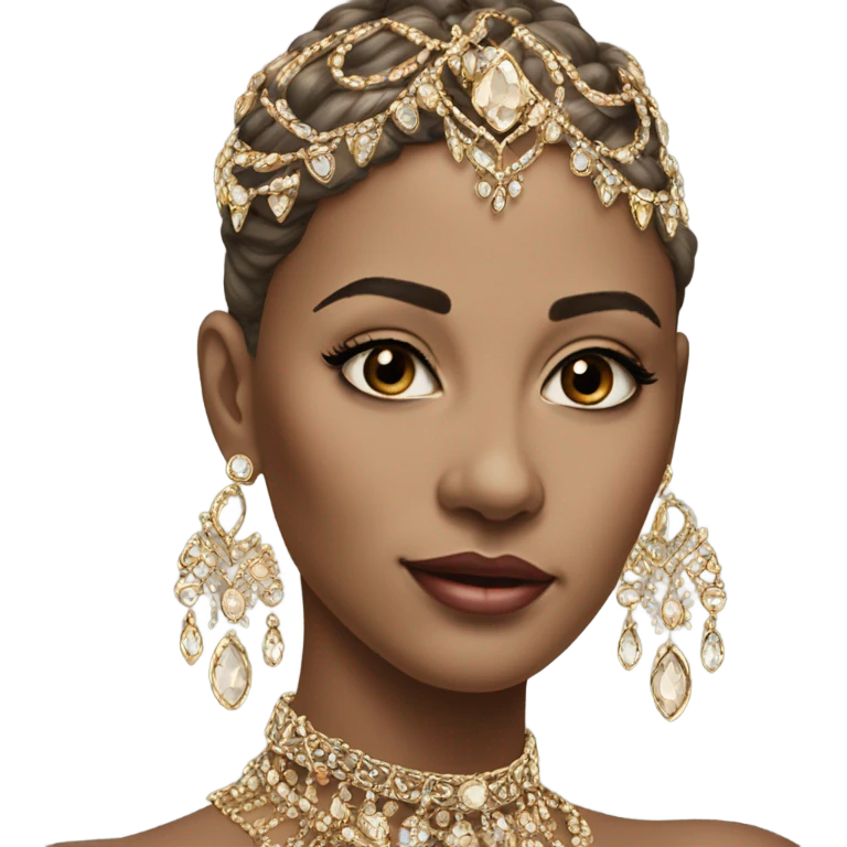 realistic portrait with jewelry emoji
