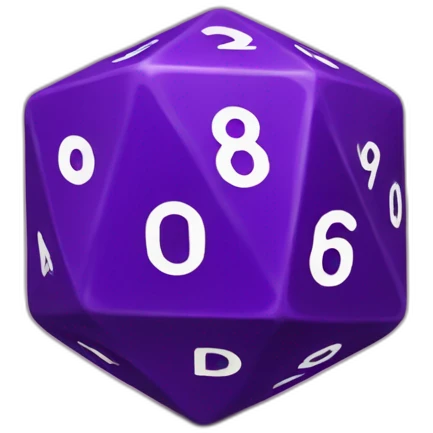 D20 dice purple 8 emoji
