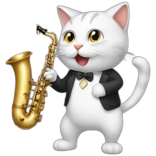 Cat playing sax emoji