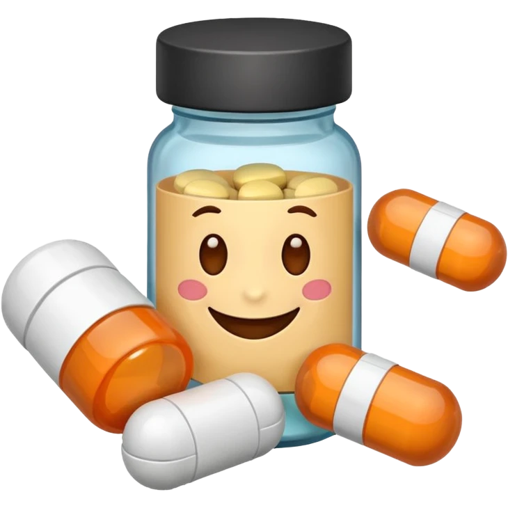 apochons avec des médicaments dedans qui sourient et rigolent emoji